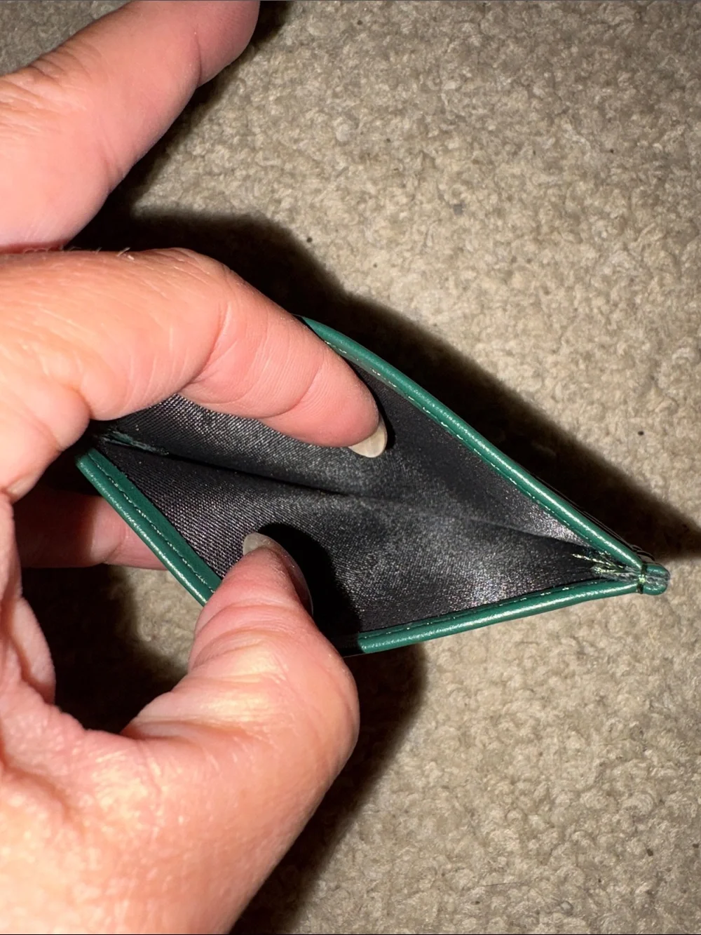 Quilted Green Card Holder